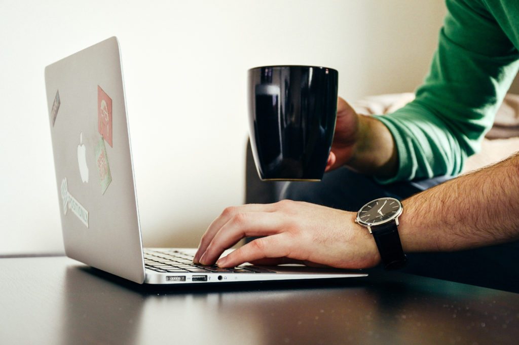 man working on computer